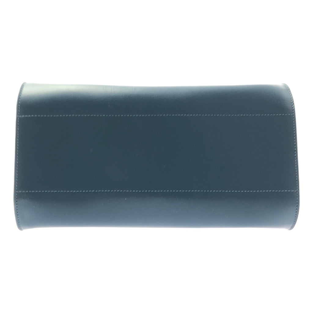 【미품】 HARUNOBUMURATA / 하르노부무라타 | PIADA MEDIA - LEATHER BELTED BOSTON / 가죽 로고 보스턴 핸드백 | 블루 | 여성