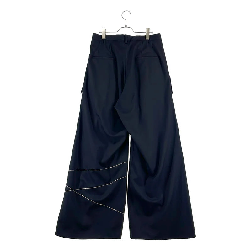 sulvam / サルバム | 2021AW | × STUDIOUS / ステュディオス 別注 ウールギャバジン シルバーステッチ ワイドパンツ | M | メンズ