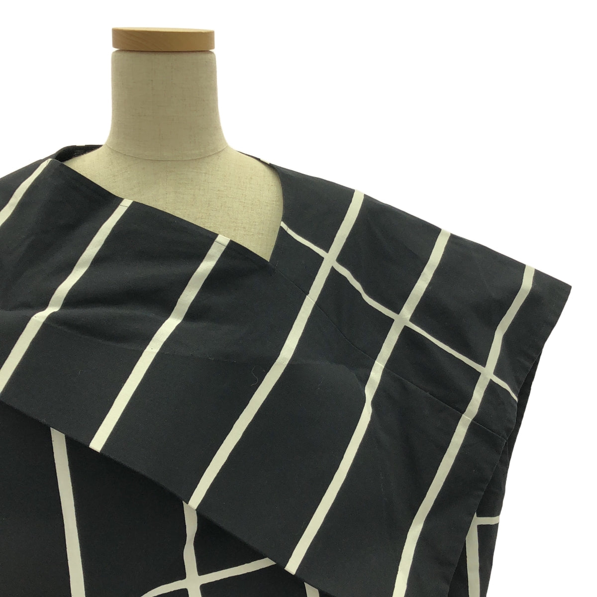 JUNYA WATANABE COMME des GARCONS / ジュンヤワタナベ | 2018SS | × marimekko / マリメッコ 変形 アシンメトリー ドレス ワンピース / 総裏地 | XS | ブラック/ホワイト | レディース