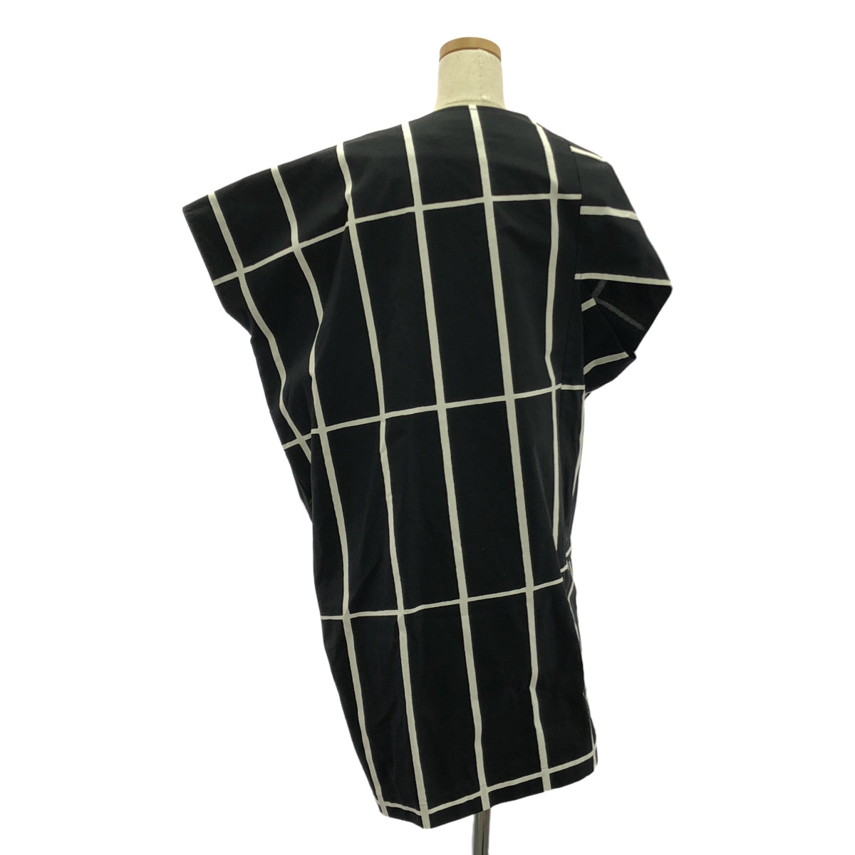 JUNYA WATANABE COMME des GARCONS / ジュンヤワタナベ | 2018SS | × marimekko / マリメッコ 変形 アシンメトリー ドレス ワンピース / 総裏地 | XS | ブラック/ホワイト | レディース