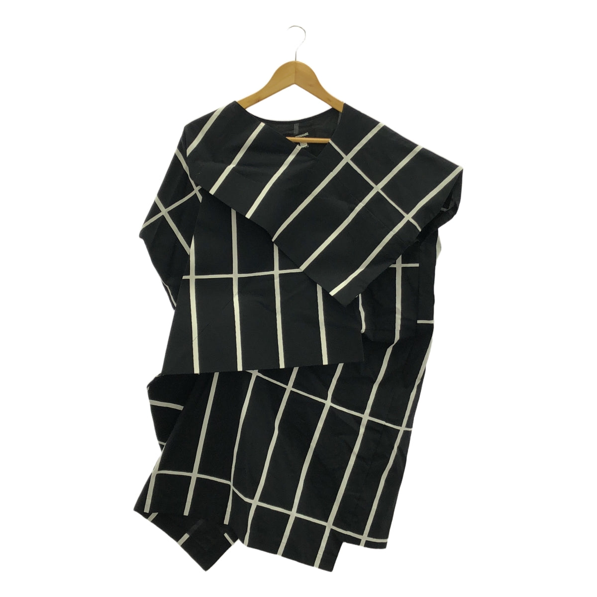 JUNYA WATANABE COMME des GARCONS / ジュンヤワタナベ | 2018SS | × marimekko / マリメッコ 変形 アシンメトリー ドレス ワンピース / 総裏地 | XS | ブラック/ホワイト | レディース