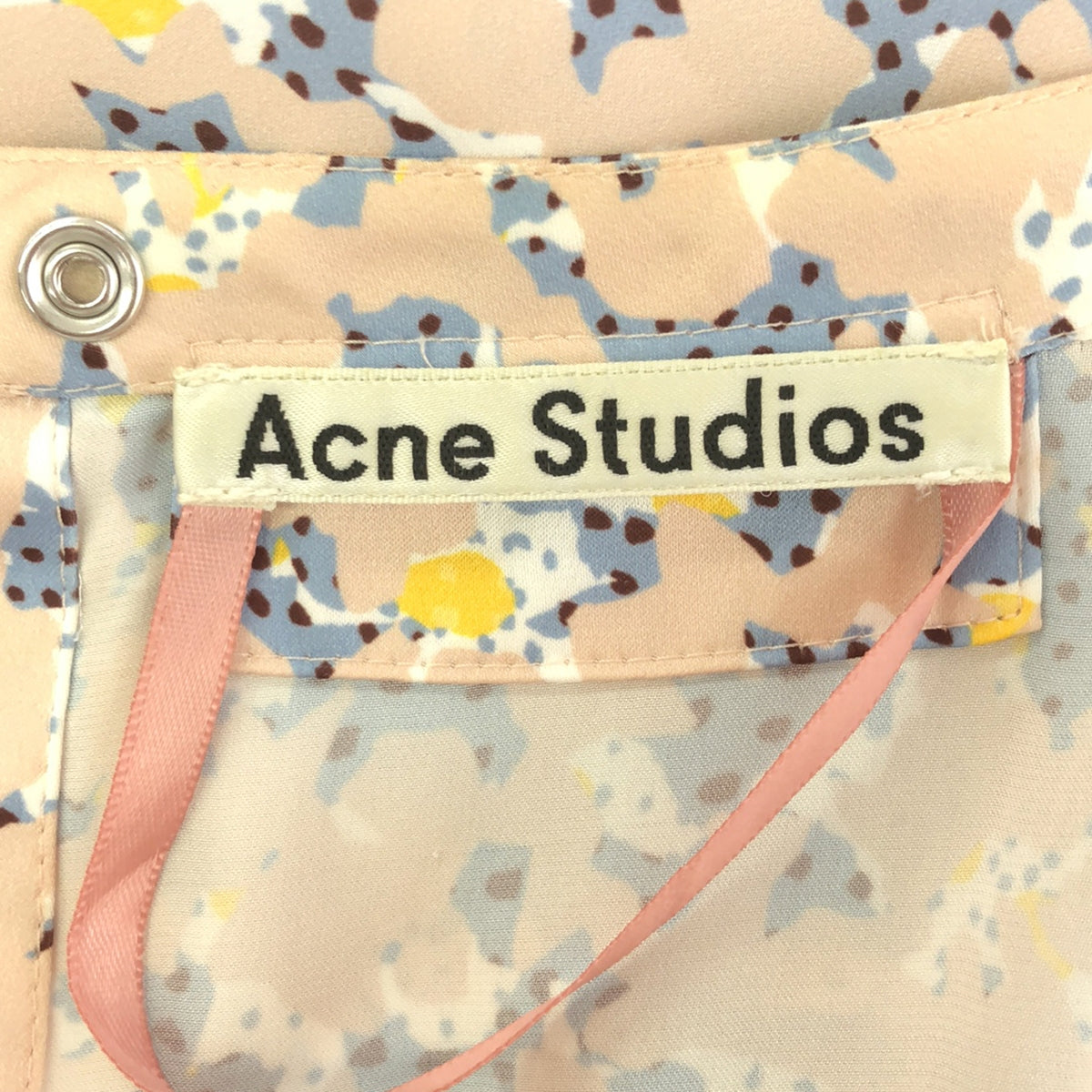 【미품】 Acne Studios / 여드름 스튜디오 | DANIS FLUID PR 총무늬 프린트 튜닉 원피스 | 34 | 베이지 | 여성