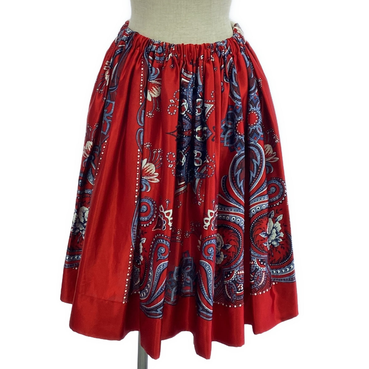 COMME des GARCONS | 2019秋冬 |全身印花褶皺休閒裙 | S |紅色/白色/藍色 |女性的