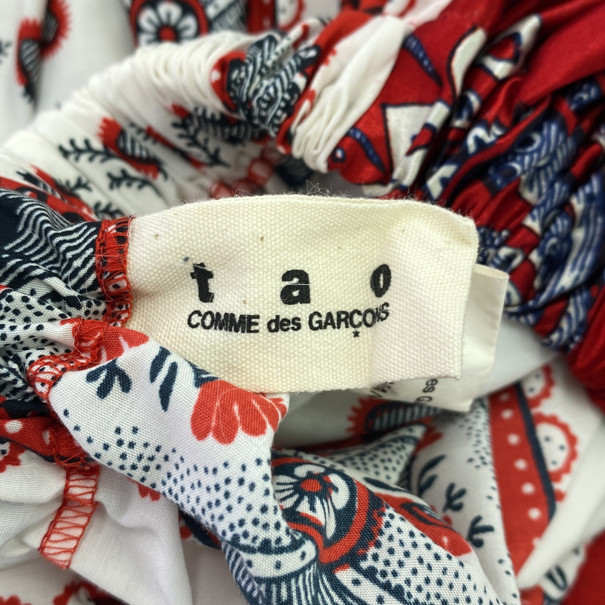 COMME des GARCONS | 2019秋冬 |全身印花褶皺休閒裙 | S |紅色/白色/藍色 |女性的