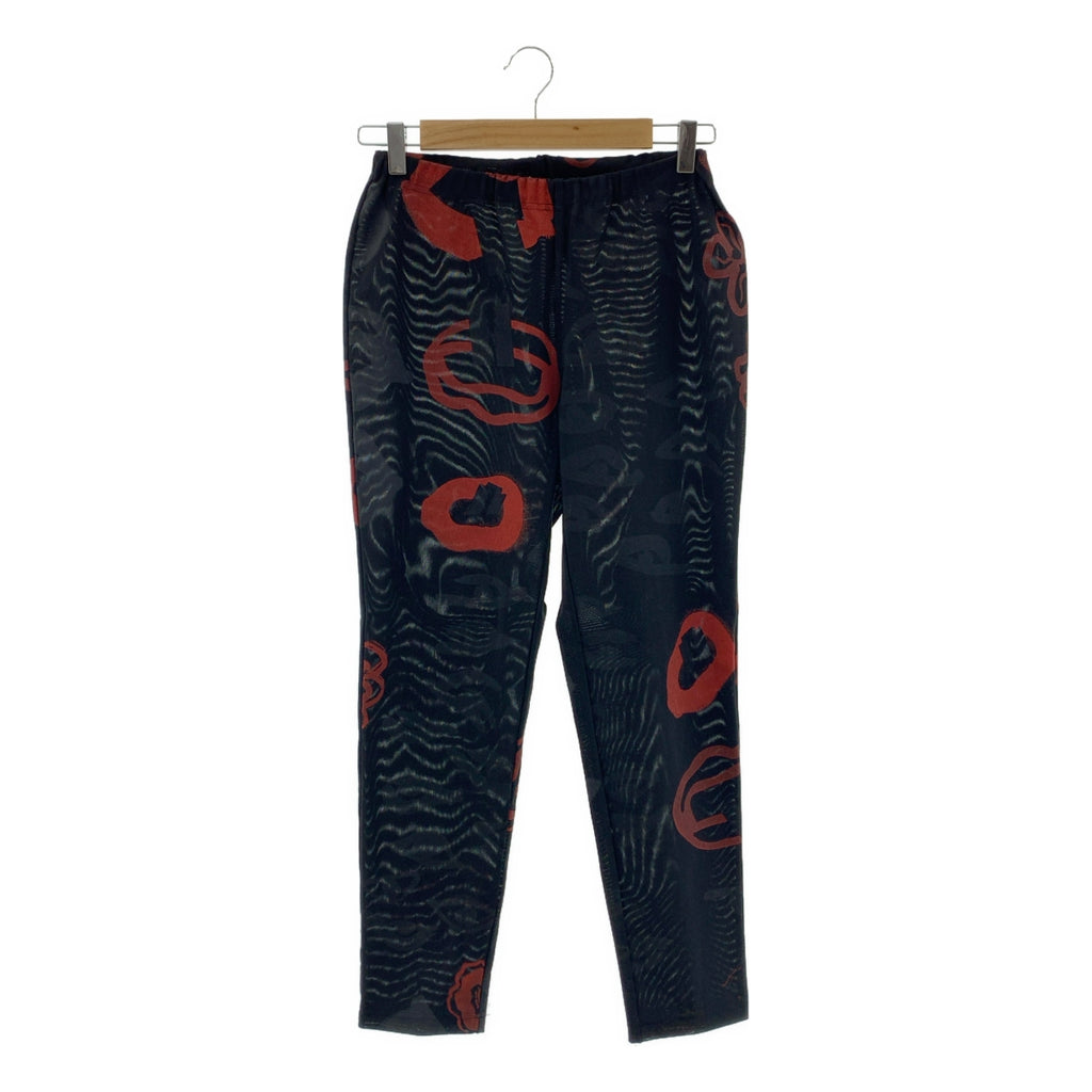 COMME des GARCONS / コムデギャルソン | AD2000 | ラバープリント 総柄 イージー パンツ | ブラック/レッド | レディース