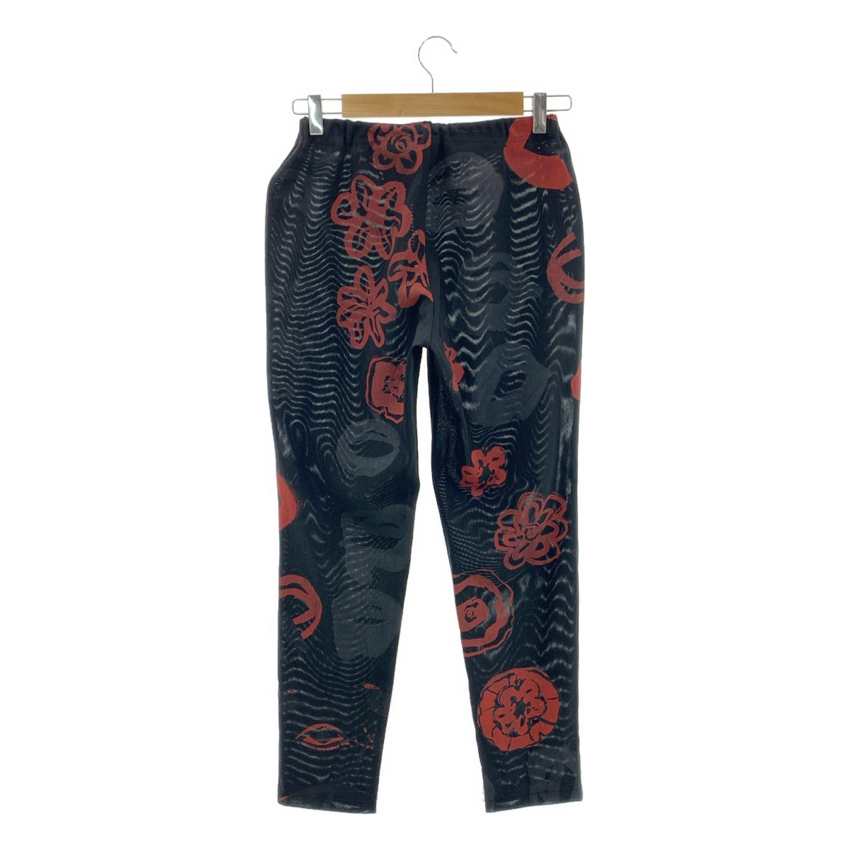 COMME des GARCONS / コムデギャルソン | AD2000 | ラバープリント 総柄 イージー パンツ | ブラック/レッド | レディース