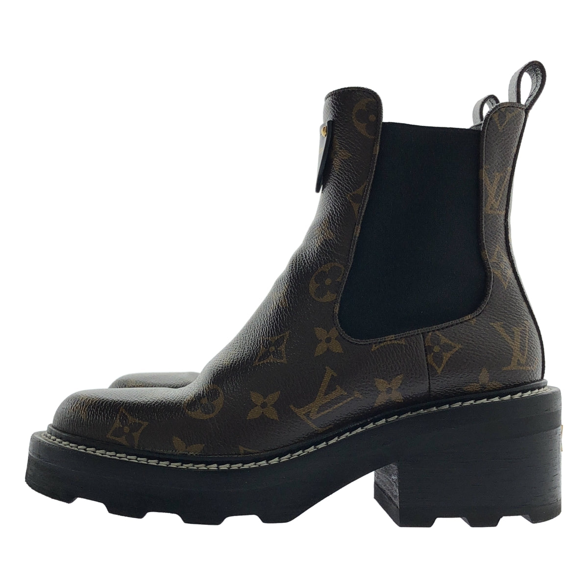 【미품】 Louis Vuitton / 루이비통 | LV 모노그램 보불 라인 앵클 부츠 | 37 1/2 | 브라운 |