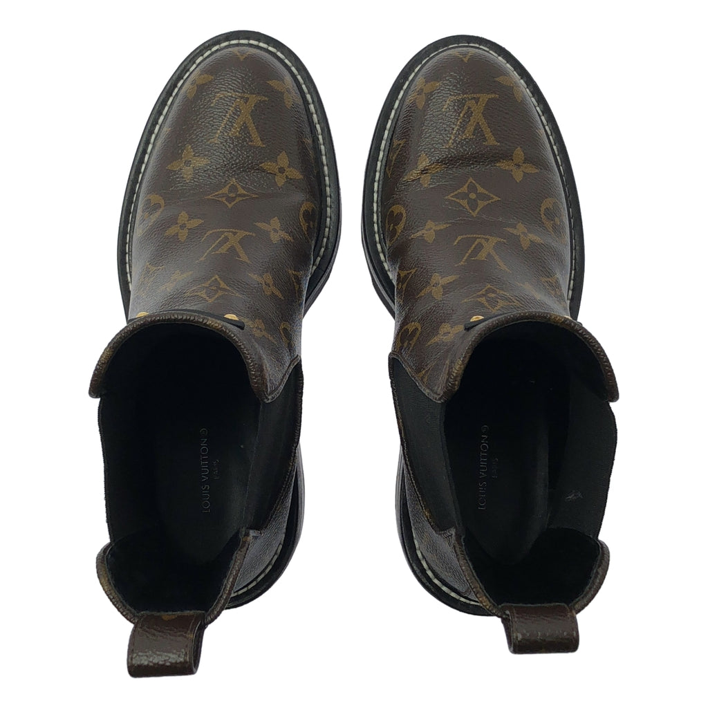 Louis Vuitton / ルイヴィトン | LV モノグラム ボブール ラインアンクルブーツ | 37 1/2 |