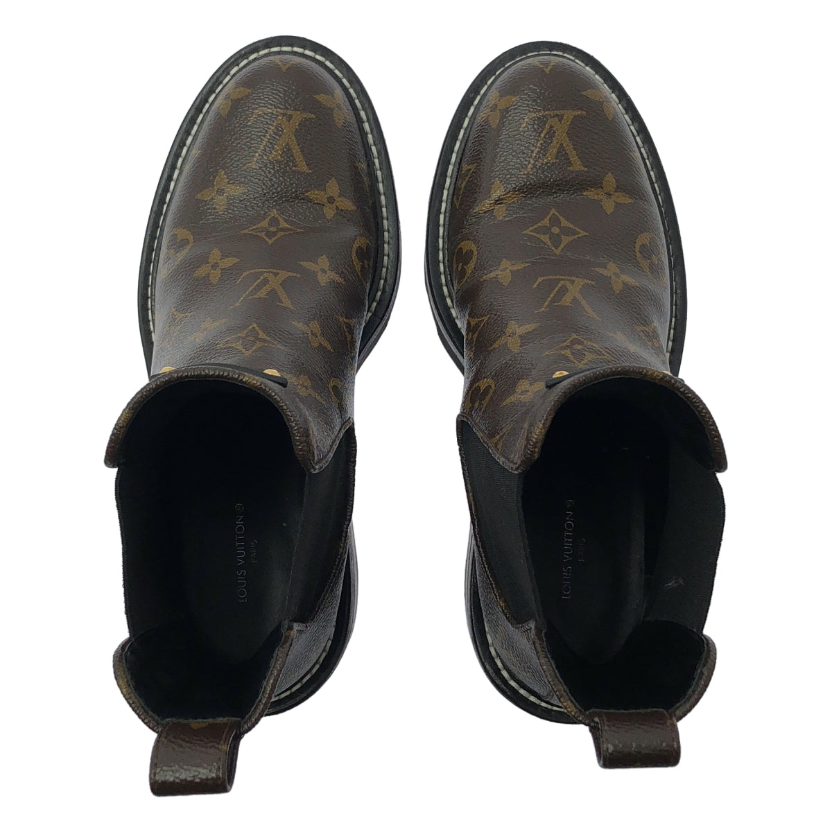 Louis Vuitton / ルイヴィトン | LV モノグラム ボブール ラインアンクルブーツ | 37 1/2 |