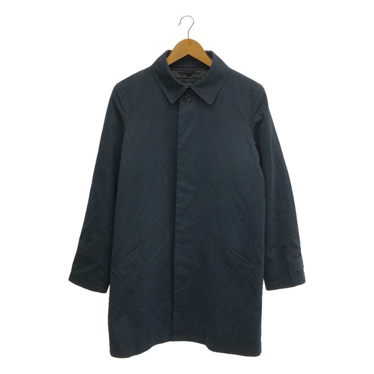 A.P.C. / アーペーセー | 中綿ライナー付き 比翼 ステンカラーコート | XS | ネイビー | メンズ