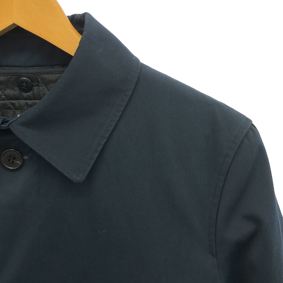 A.P.C. / アーペーセー | 中綿ライナー付き 比翼 ステンカラーコート | XS | ネイビー | メンズ
