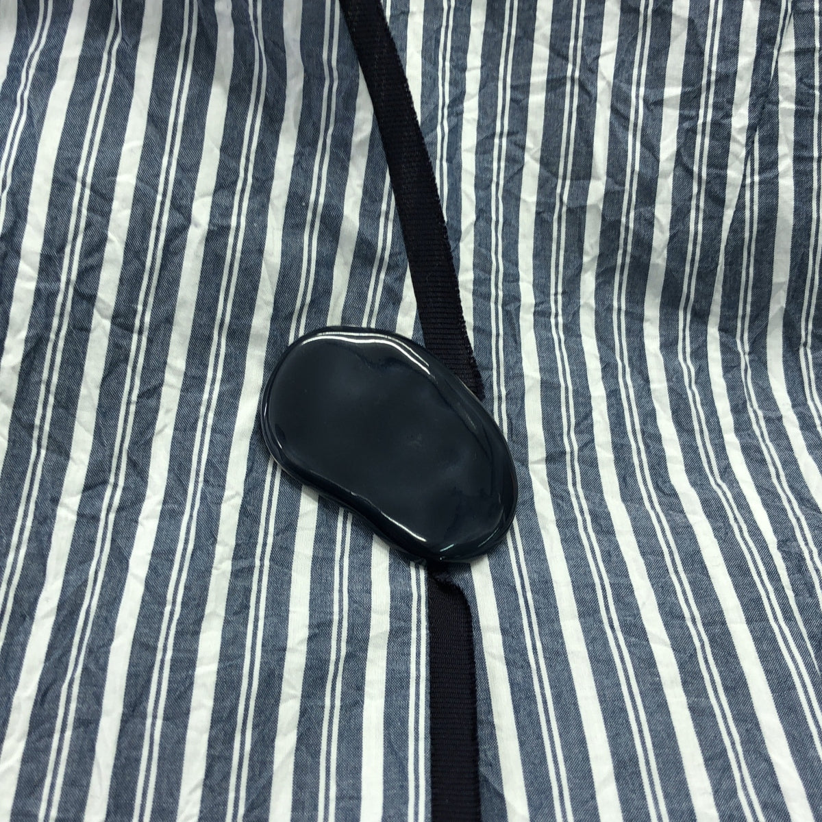 【美品】  IHNN / イン | STRIPE PIPING LONG DRESS / ダブルポケット ノーカラー ワンピース | 38 | Navy | レディース