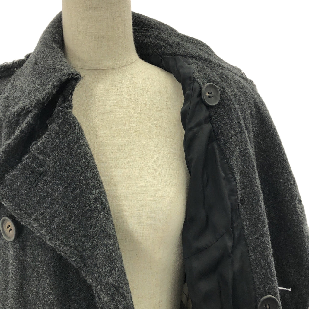 JUNYA WATANABE COMME des GARCONS / ジュンヤワタナベ | 2003AW | 縮絨加工 ウール カットオフ トレンチコート | M | レディース