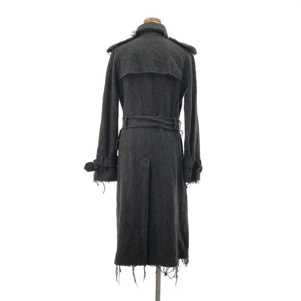 JUNYA WATANABE COMME des GARCONS / ジュンヤワタナベ | 2003AW | 縮絨加工 ウール カットオフ トレンチコート | M | レディース