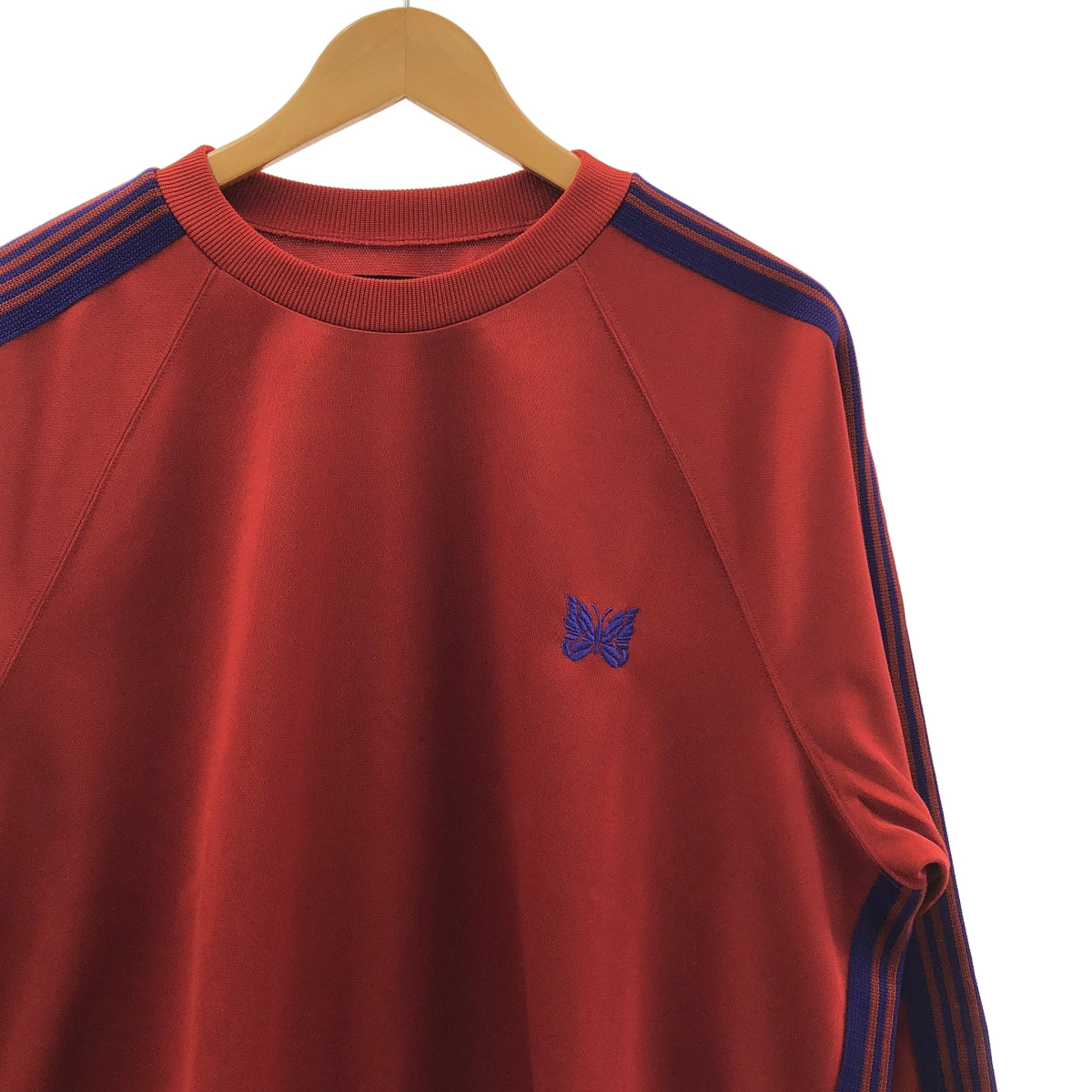 Needles / 니들스 | Track Crew Neck Shirt - Poly Smooth / 빠삐용 트럭 크루넥 스웨트 트레이너 | S | 남성