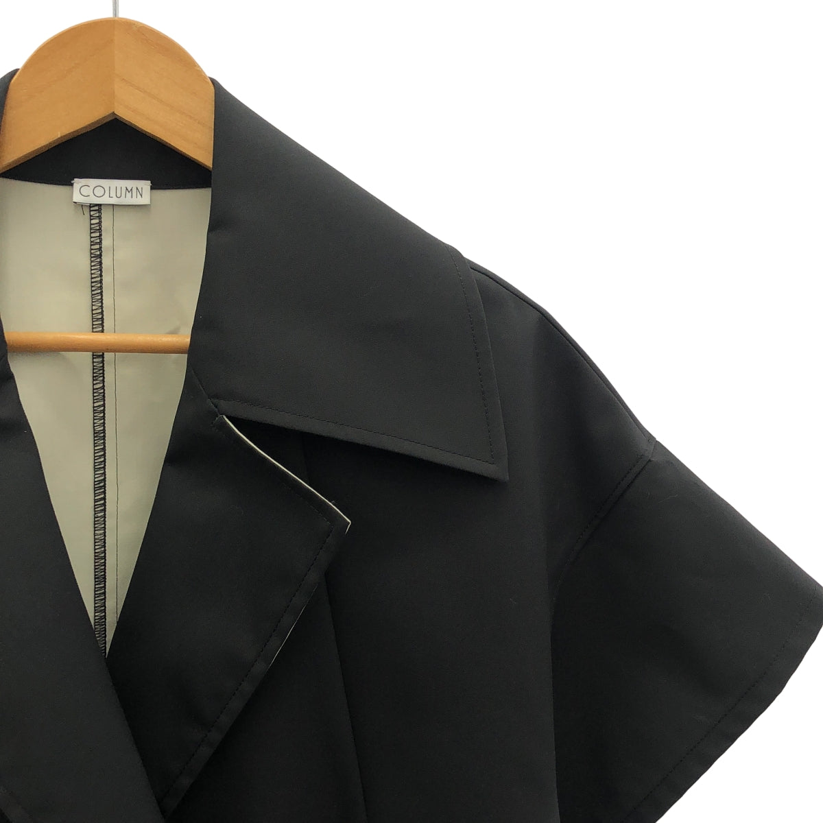 【美品】  COLUMN / コラム | 2023SS | ボンディングジレ ショートスリーブコート | 38 | ブラック | レディース