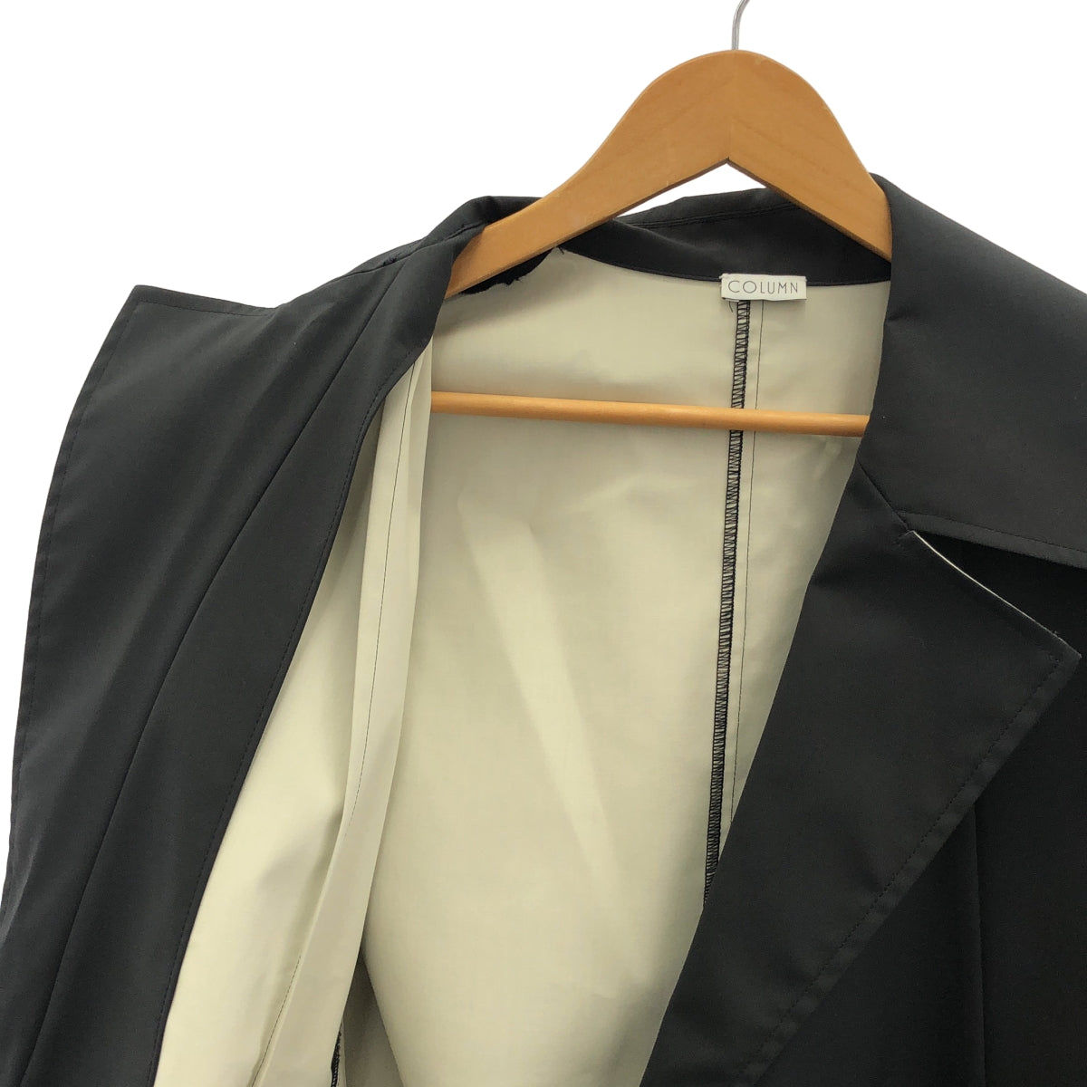 【美品】  COLUMN / コラム | 2023SS | ボンディングジレ ショートスリーブコート | 38 | ブラック | レディース