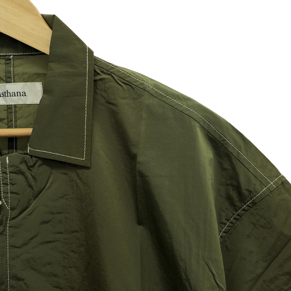 【신품】 prasthana / 프라스타나 | east wind work shirt 반소매 셔츠 | M | 카키 | 남성