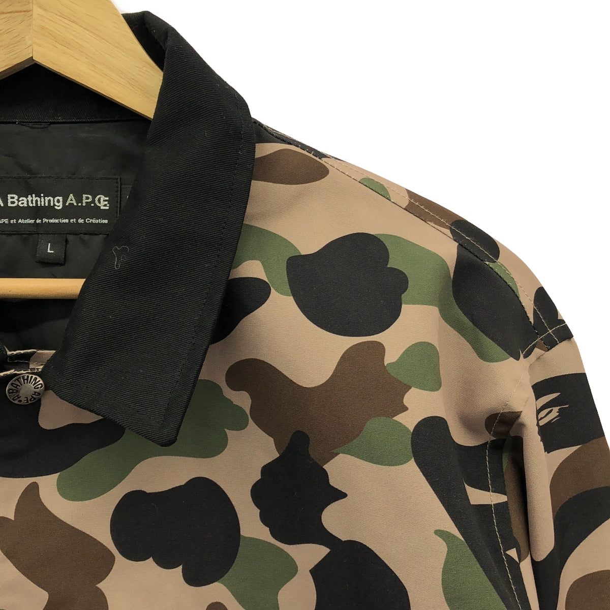 A.P.C. / アーペーセー | ×A BATHING APE CAMO COACH JACKET カモフラージュ コーチジャケット | L | ブラウン/カーキ | メンズ