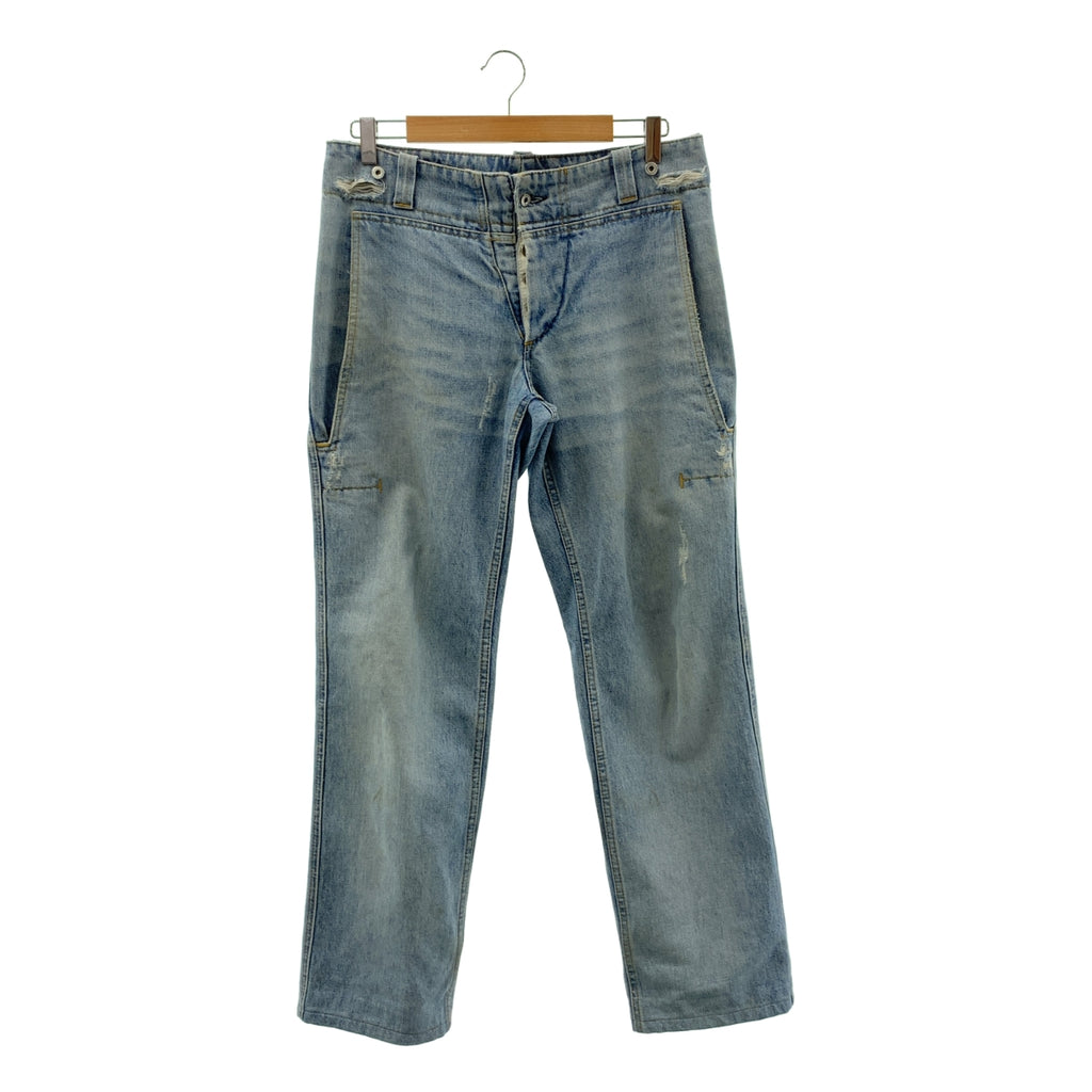 HELMUT LANG / 헬무트랑 | 본인기 데미지 가공 로고 도넛 버튼 데님 팬츠 |