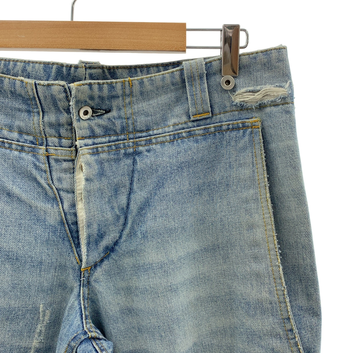 HELMUT LANG / 헬무트랑 | 본인기 데미지 가공 로고 도넛 버튼 데님 팬츠 |