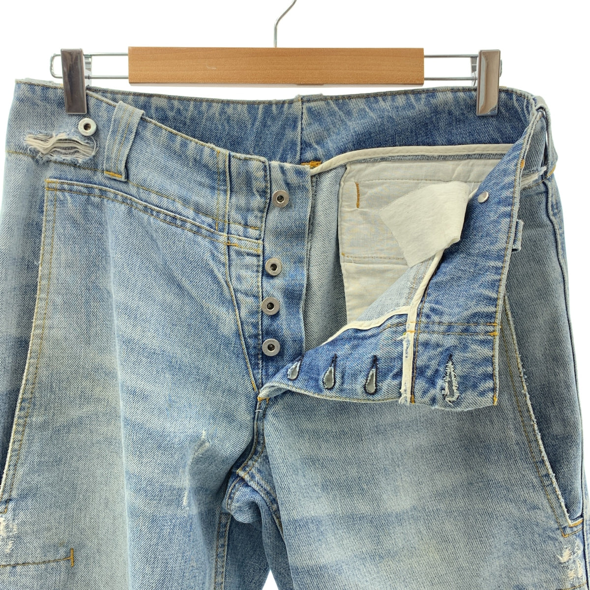 HELMUT LANG / 헬무트랑 | 본인기 데미지 가공 로고 도넛 버튼 데님 팬츠 |