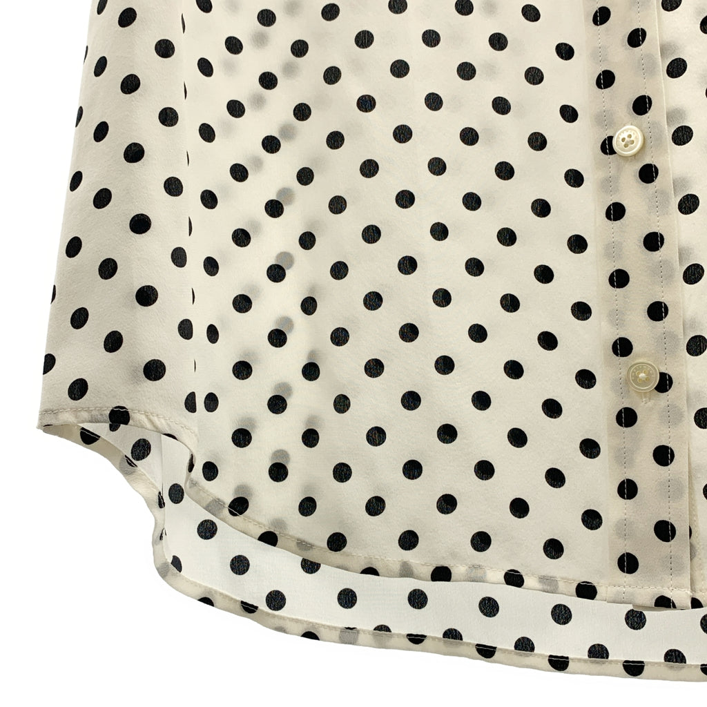 EQUIPMENT / エキップモン | silk 100％ / シルク 総柄 ロゴボタン ダブルポケット シャツ ブラウス | XS | レディース