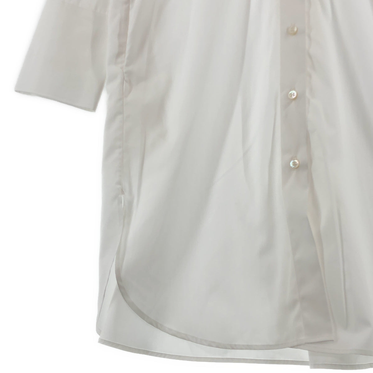 Christian Dior / クリスチャンディオール | Bee刺しゅう コットン バンドカラー ロングシャツ | 34 | レディース