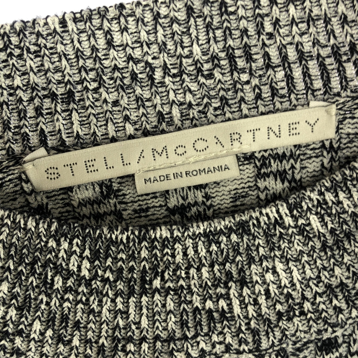 【미품】 STELLA McCARTNEY / 스텔라 맥카트니 | Mouline Rib Knit / 슬릿 슬리브 리브 탑 니트 | XXS | 회색 | 여성