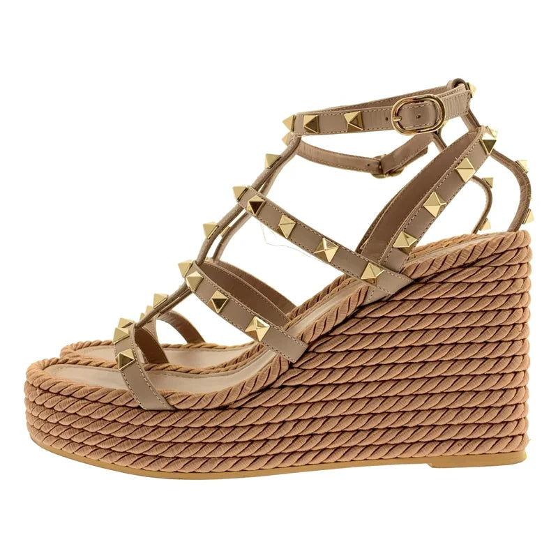 VALENTINO GARAVANI / ヴァレンティノガラヴァーニ | ロックスタッズ ウェッジソール サンダル | 37 | レディース