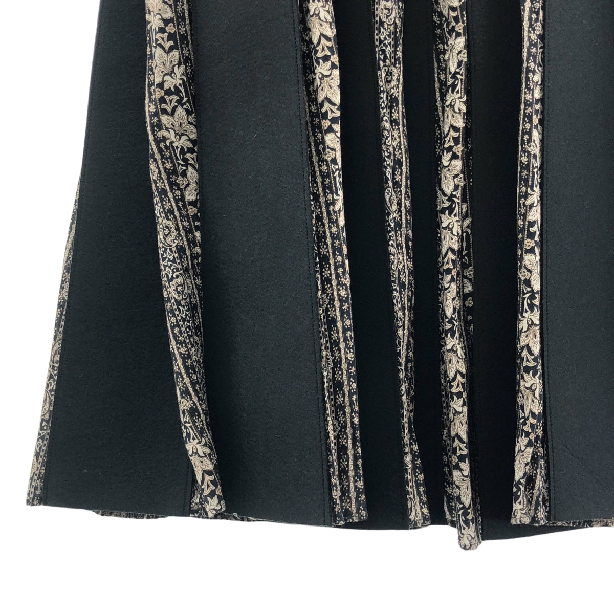 FUMIE=TANAKA / フミエタナカ | 2022AW | felt patch SK / 総柄 フェルト パッチ ロングスカート | 2 | ブラック/ブラウン | レディース