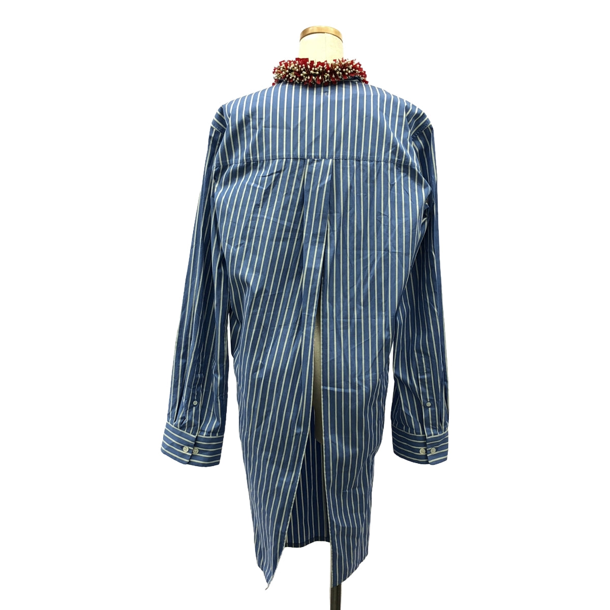 [Good Condition] DRIES VAN NOTEN | CALBERO EMB 8067 WWSHIRT Striped Shirt | Size 36 | Light Blue | Women's