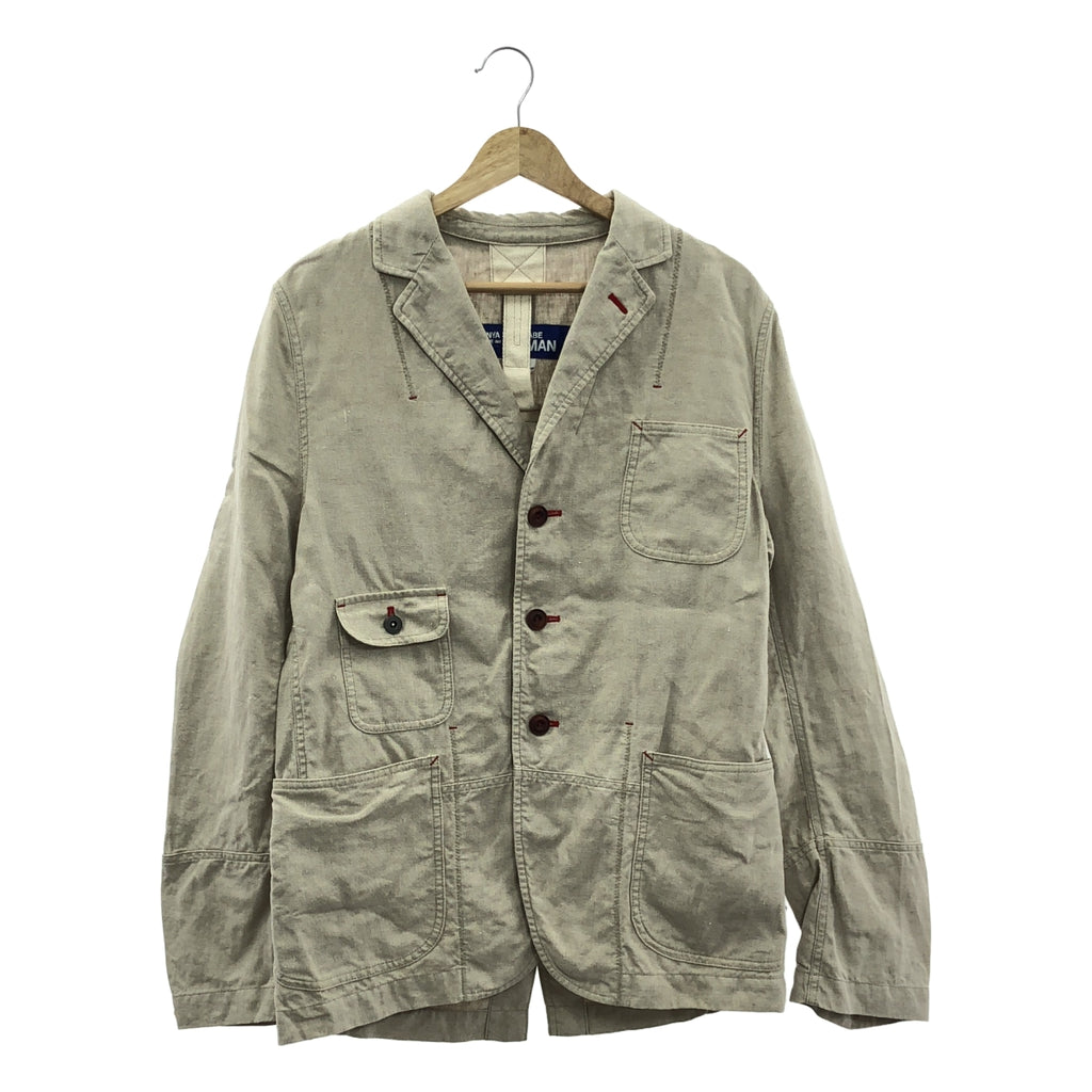 JUNYA WATANABE COMME des GARCONS MAN / ジュンヤワタナベコムデギャルソンマン | 2020SS | リネンクロス 3B テーラードジャケット | S | ベージュ | メンズ