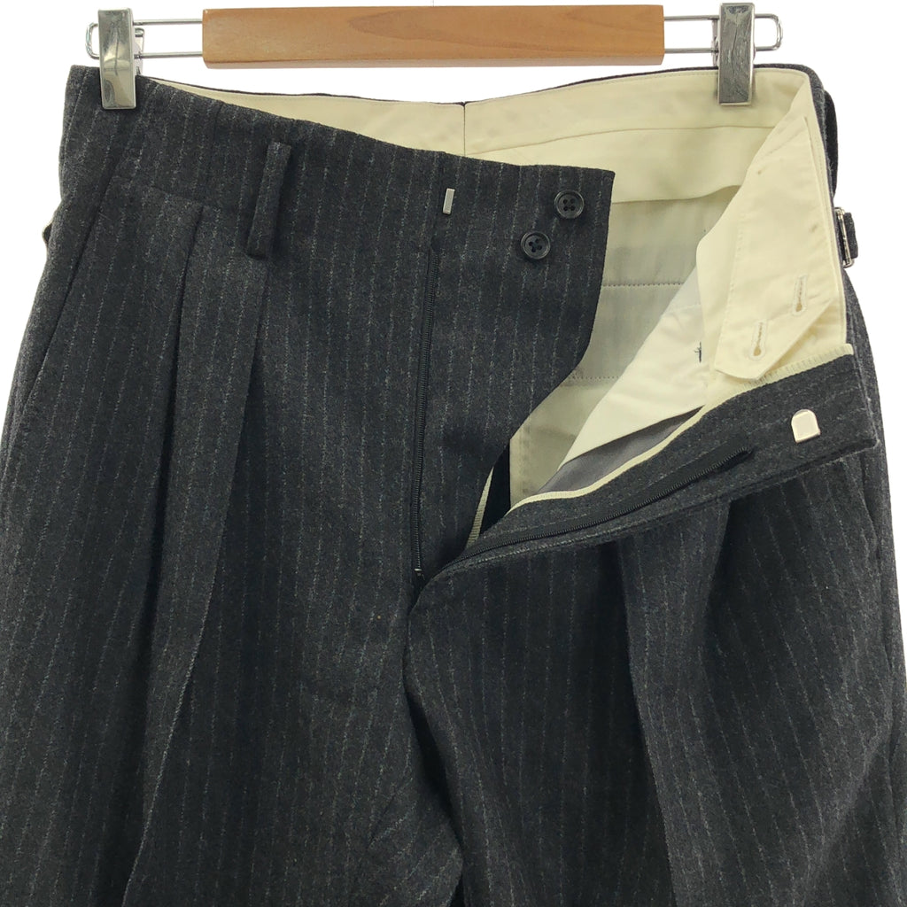 RAINMAKER / 레인 메이커 | 울 캐시미어 스트라이프 사이드 어저스터 슬랙스 팬츠 | 44 | 남성