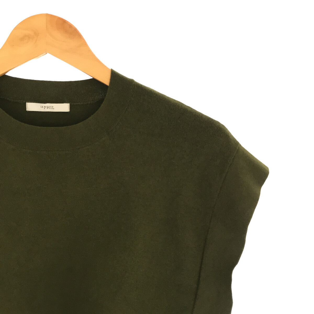 [New] LE PHIL | 2020SS | Rayon crew neck knit vest | 1 | Olive | Women's