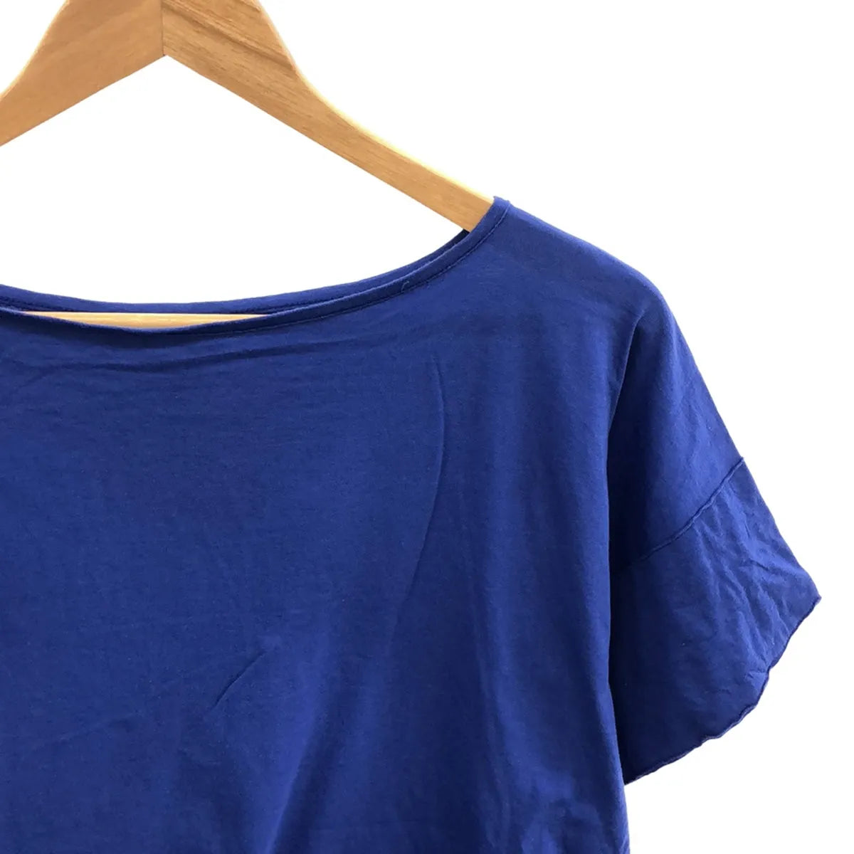 Drawer / 드로어 | 보트 넥 오버사이즈 플레어 실루엣 컷소우 T셔츠 | 1 | 블루 | 여성