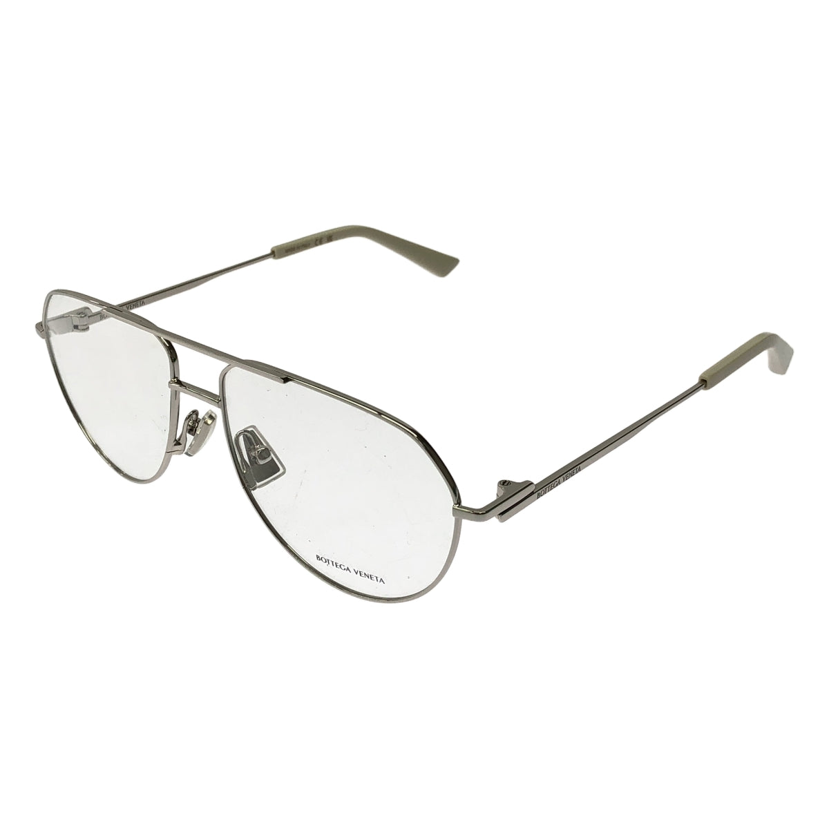 【미품】 BOTTEGA VENETA / 보테가 베네타 | 2025SS | BV1302O 002 TEARDROP FLAME 더블 브리지 메탈 프레임 선글라스 | 57□15-145 | 실버 / 클리어