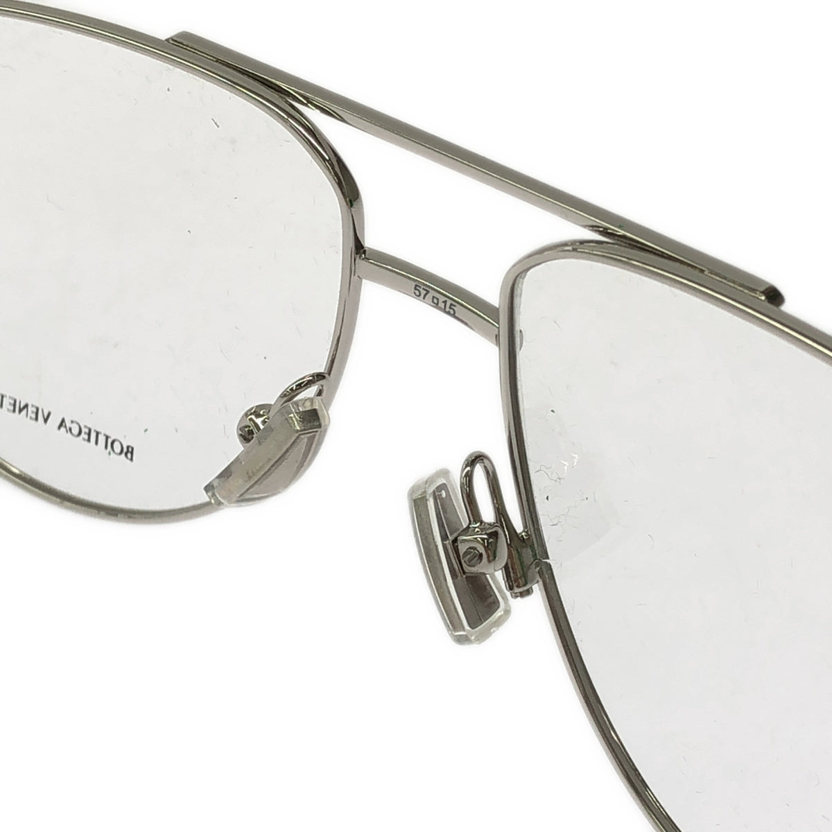 【미품】 BOTTEGA VENETA / 보테가 베네타 | 2025SS | BV1302O 002 TEARDROP FLAME 더블 브리지 메탈 프레임 선글라스 | 57□15-145 | 실버 / 클리어