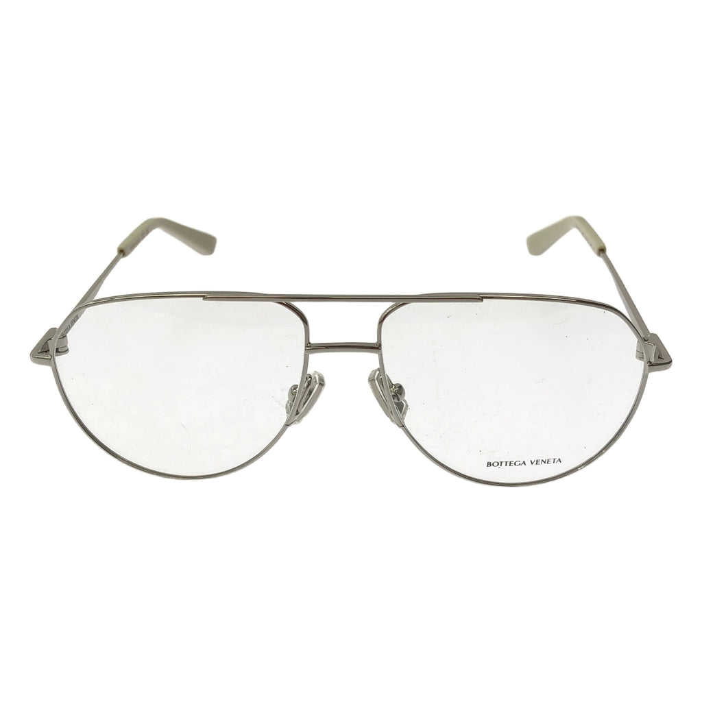【미품】 BOTTEGA VENETA / 보테가 베네타 | 2025SS | BV1302O 002 TEARDROP FLAME 더블 브리지 메탈 프레임 선글라스 | 57□15-145 | 실버 / 클리어