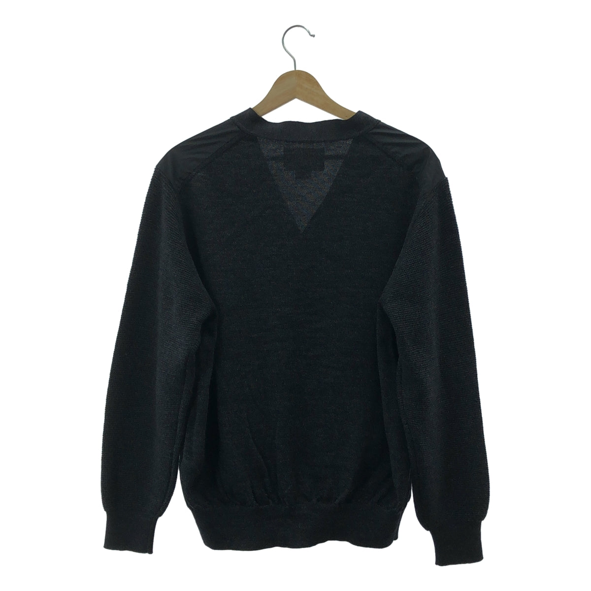 nanamica / ナナミカ | hybrid cardigan / 異素材 切替 ハイブリット ニット カーディガン | M | チャコールブラック系 | メンズ
