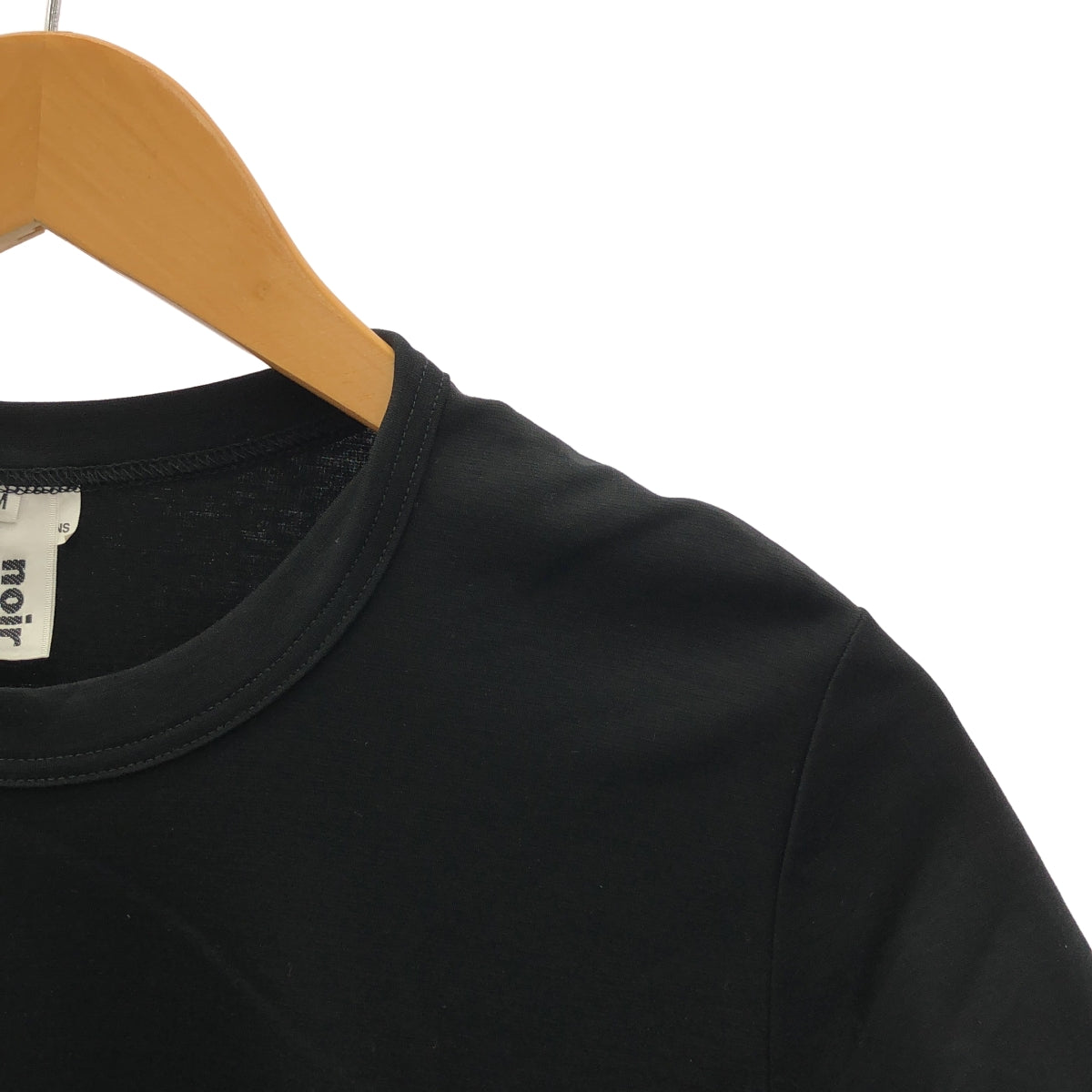 【美品】  noir kei ninomiya / ノワールケイニノミヤ | 2023SS | コットン ギャザー ポケット付き Tシャツ | M | ブラック | レディース