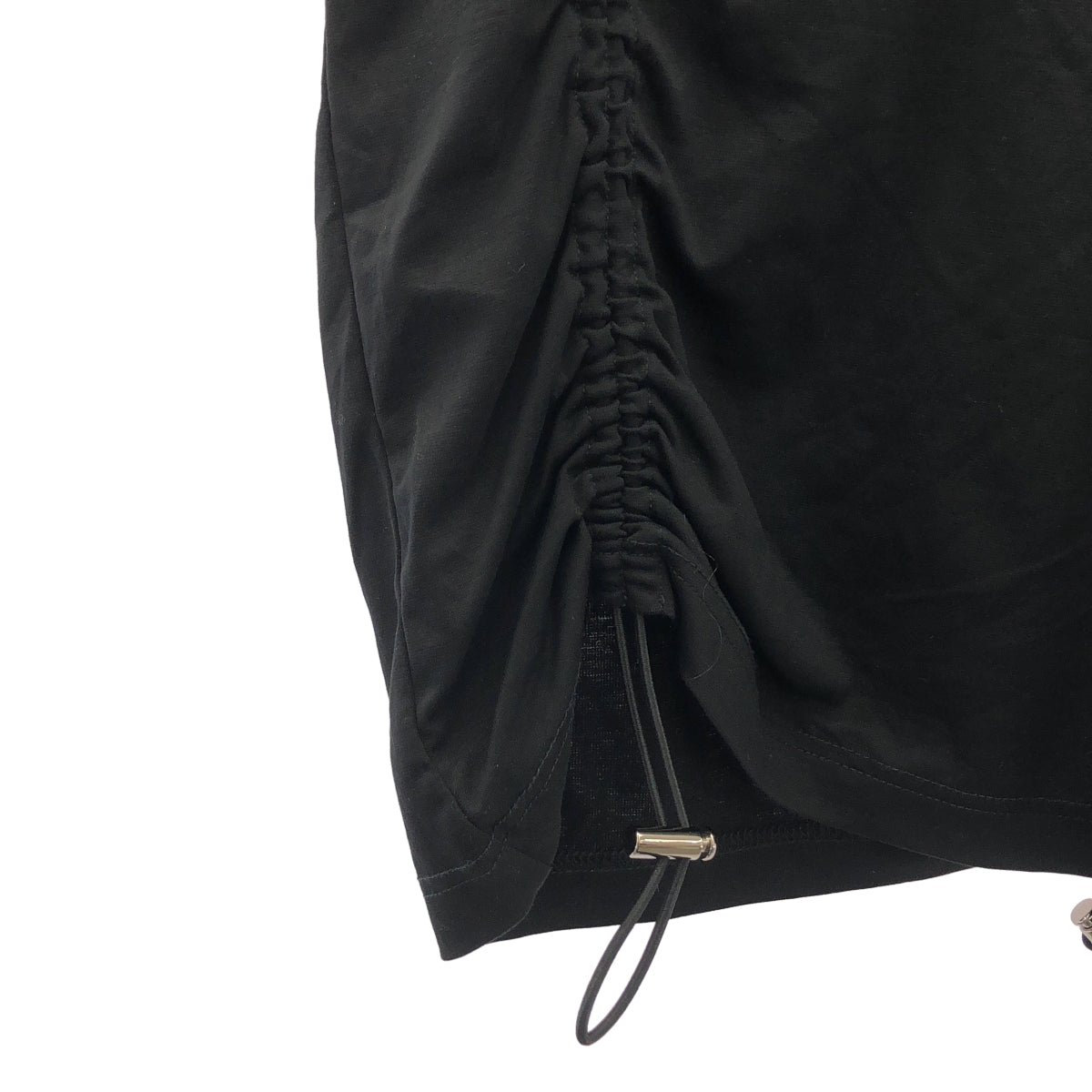 【美品】  noir kei ninomiya / ノワールケイニノミヤ | 2023SS | コットン ギャザー ポケット付き Tシャツ | M | ブラック | レディース