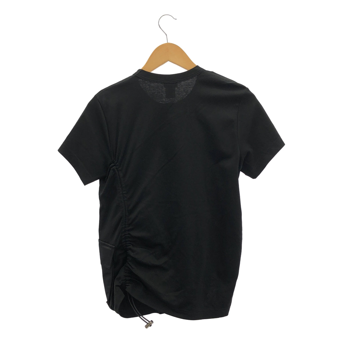 【美品】  noir kei ninomiya / ノワールケイニノミヤ | 2023SS | コットン ギャザー ポケット付き Tシャツ | M | ブラック | レディース
