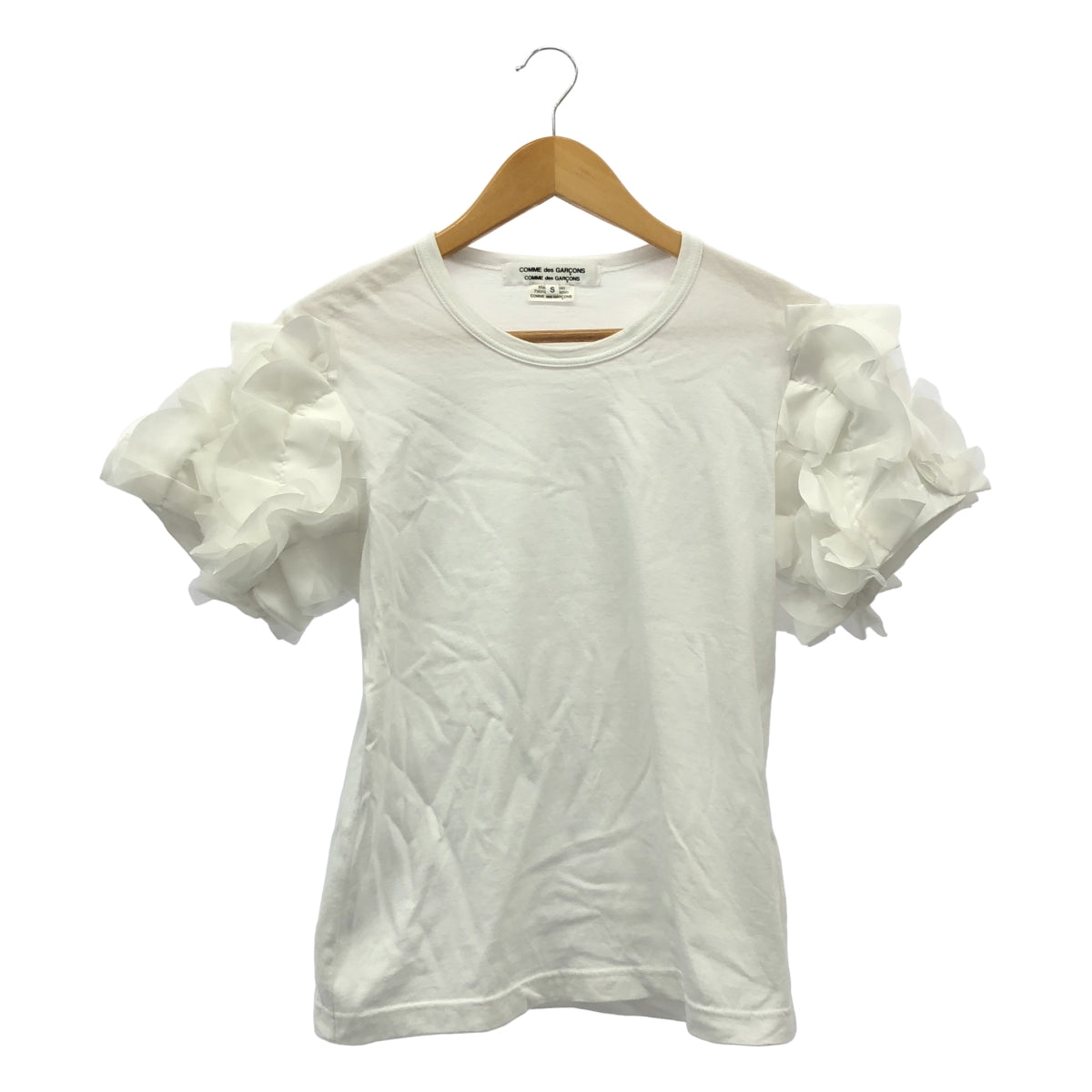 COMME des GARCONS COMME des GARCONS / コムコム | 2018AW | フリル装飾スリーブ クルーネック Tシャツ カットソー | S | レディース