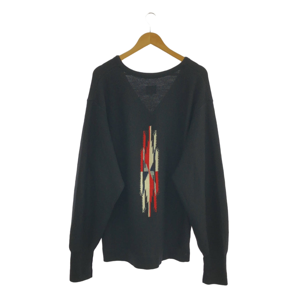 Needles / ニードルス | 2024SS | V Neck Cardigan Chimayo チマヨ柄 ウール ニット カーディガン | XL | ブラック / レッド / ホワイト | メンズ