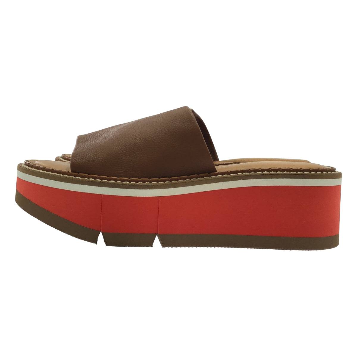 【미품】 Clergerie Paris / 크레주리 | 가죽 플랫폼 샌들 | 37 | 브라운 | 여성