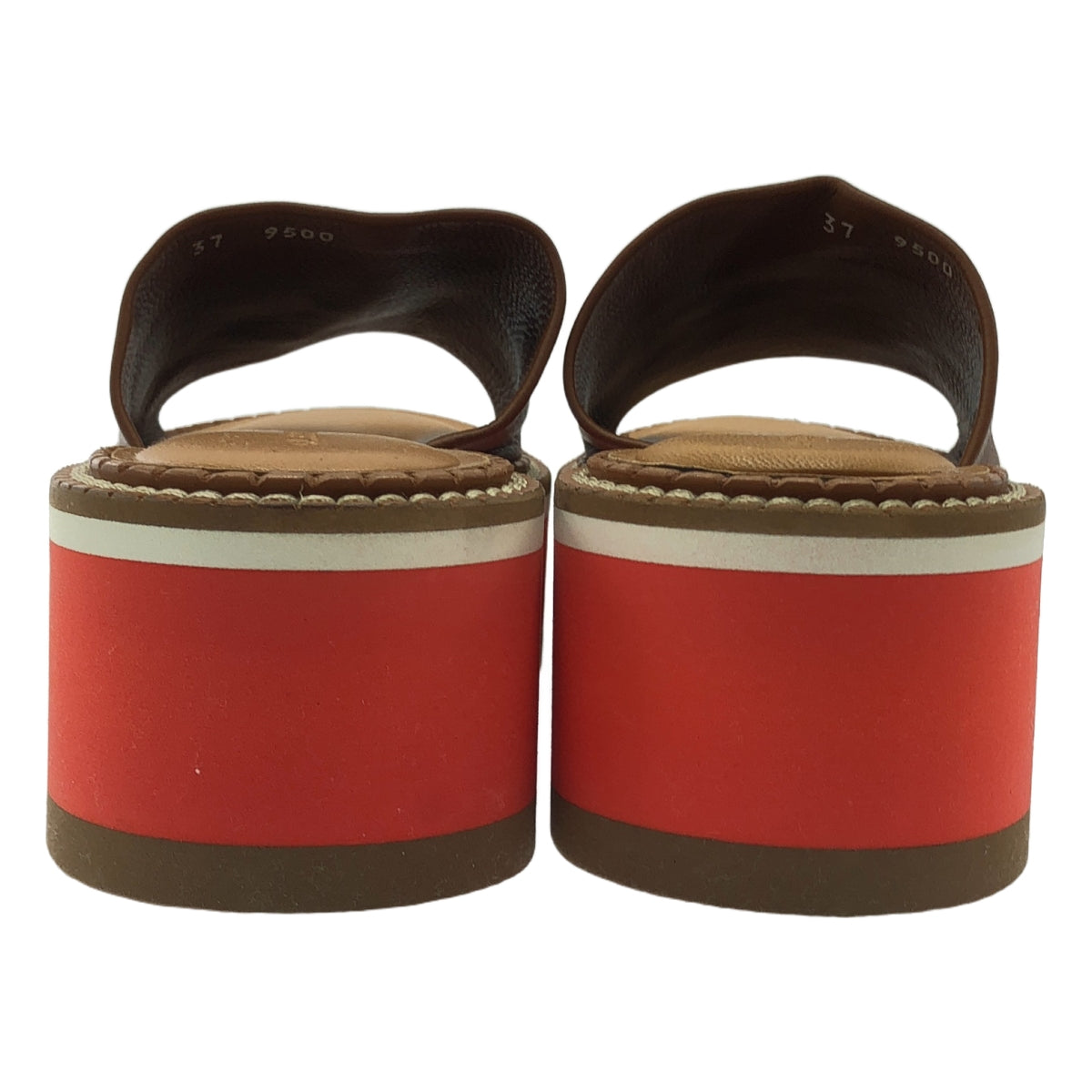 【미품】 Clergerie Paris / 크레주리 | 가죽 플랫폼 샌들 | 37 | 브라운 | 여성