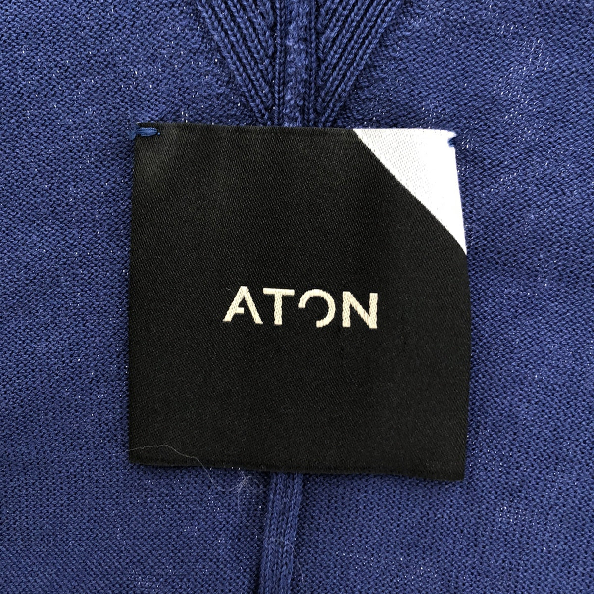 ATON | Back V Long Knit Dress | 1 | Blue | Women's