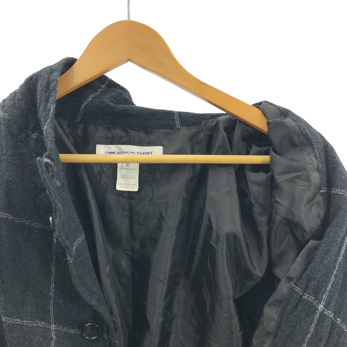 COMME des GARÇONS 襯衫 | 2025秋冬系列 | 格紋夾克，羊毛 | M碼 |