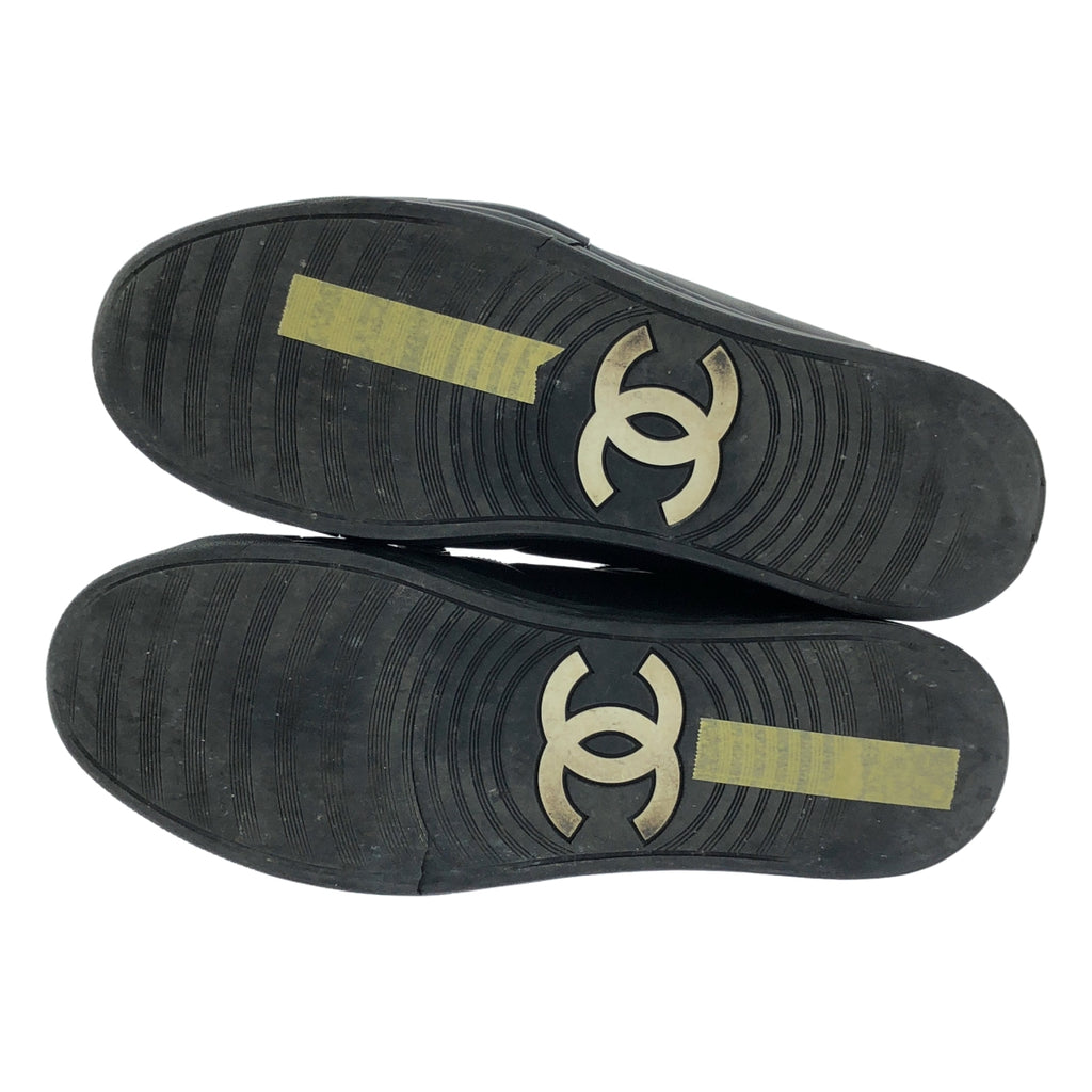 CHANEL / シャネル | ココマーク サイドジップ レザー レースアップスニーカー | 42 |